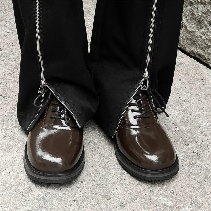Commute Business Casual Derby Shoes Men Women Streetwear Fashion Hip Hop PU Leather Shoes Couple Shoe