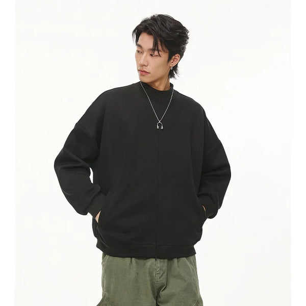 Stand Collar Half Zipper Pullover Casual Sweatshirt Men Women Streetwe