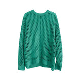 Casual Pullovers Hollow Out Outfits Fishnet Smock Tops Men Fashion Loose Long Sleeve See-though Knit Shirts Y2k Sexy Holes Shirt