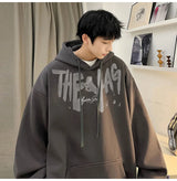 High Street Letter Print Oversized Hoodie Mens New Hip Hop Fashion