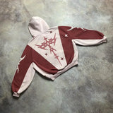Vaporwave Drop – Y2K Patch Design Loose Zip Hoodies For Men Geometric Pattern – Streetwear Fashion for Men & Women