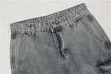 men fashion denim jeans casual bottom button open straight jeans with pockets hip hop streetwear zipper cargo joggers jean pants unique joggers style 2524