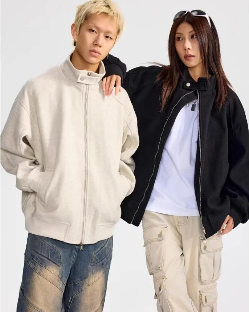 Autumn New Stand Collar Sports Jacket Mens Korean Couple College High