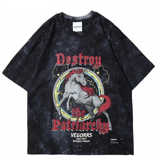 Sadcore Vintage t-shirt – 2023 Tshirt Streetwear Retro Tie Dyed House Graphic T Shirts