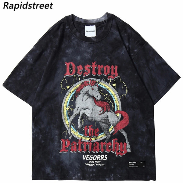 Sadcore Vintage t-shirt – 2023 Tshirt Streetwear Retro Tie Dyed House Graphic T Shirts