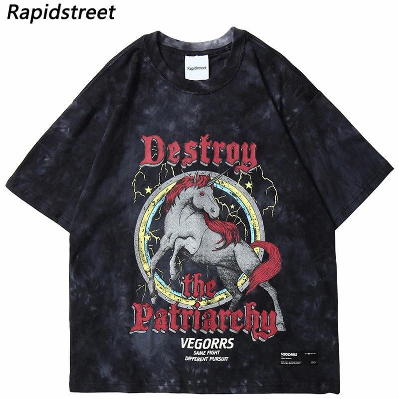 Sadcore Vintage t-shirt – 2023 Tshirt Streetwear Retro Tie Dyed House Graphic T Shirts