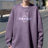 Korean Personalized Street Buckskin Sweatshirt for Men in Autumn and Winter New Trendy Y2K American Retro Student Round Neck Top
