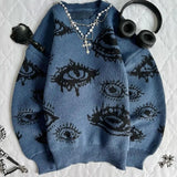 grunge knit pullover for fall and winter, oversized aesthetic with urban style, mens fashion layer for modern streetwear coll