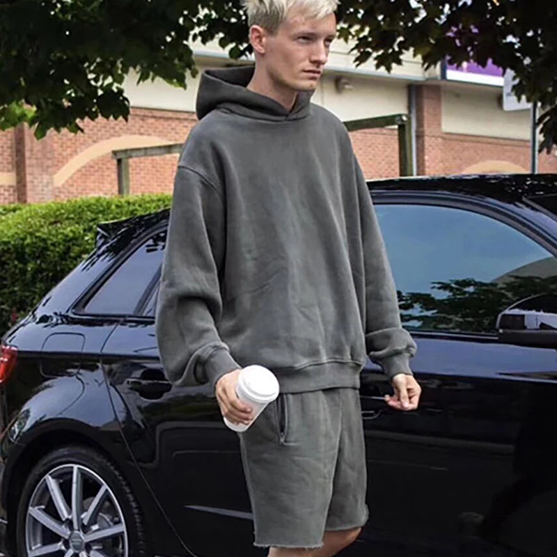 Best Quality Kanye West Hoodies Men Woman Chaopai Plush Shoulder Drop