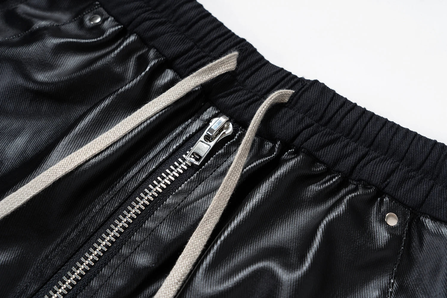 ro style matte pu leather pants for men high street y2k pantalones hombre baggy overall wide leg drawstring cargo pants 1 unique cargo style 957
