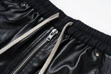 ro style matte pu leather pants for men high street y2k pantalones hombre baggy overall wide leg drawstring cargo pants 1 unique cargo style 957