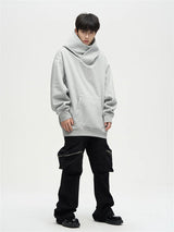Autumn Ninja Streetwear Turtleneck Hoodies For Men Letter Embroidered Hip Hop Fashion Sweatshirts Y2K Vintage Fleece