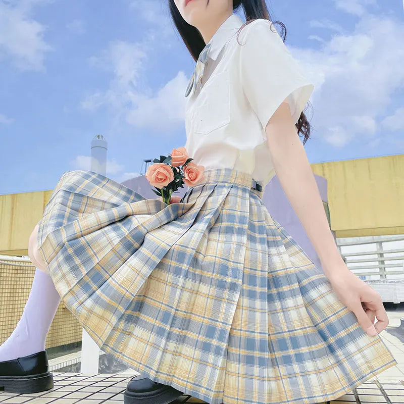 Jk Uniforms Gyaru School Uniform for Girl Student Pleated Skirt Uniform Set Women Short Sleeve Bow Tie Seifuku Japanese Style