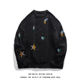 techwear street knit hoodie with oversized flame detail for urban fall winter outfits, street fashion menswear trend for seas