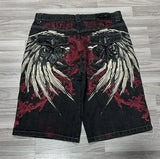 2024 new fashion comfortable versatile Gothic punk cross graphic print design casual denim short for men casual jorts shorts y2k
