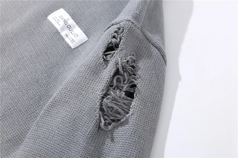 rainbowtouches luxury graffiti hip hop pullover hole oversize sweater men fashion vintage loose long sleeve harajuku sweater streetwear fashion hoodie, Y2K vintage urban hoodie, high quality cotton pullover