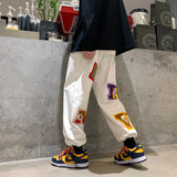 preppy style letter embroidery straight men baggy tracksuit pants y2k clothes sweatpants male drawstring casual long trousers unique joggers style 1080