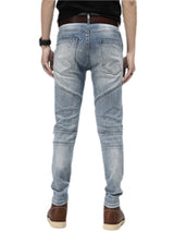 knee zipper patchwork pleated skinny denim jeans men casual slim biker trousers jeans fashion streetwear hip hop pants joggers unique joggers style 1126