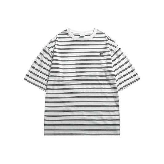 Gothic Vintage print – Summer Striped Short Sleeved New Japanese Casual Cotton Loos