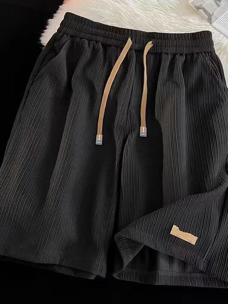 summer running baggy y2k shorts for men casual gym sport short pants threaded solid drawstring basketball bermuda masculina unique shorts style 3551