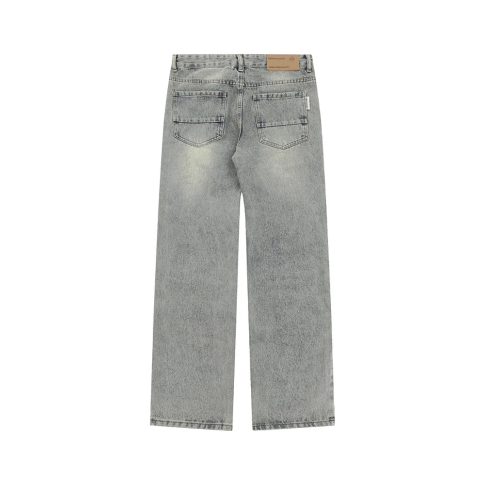 2024 ripped jeans high street straight trousers destroyed hole baggy denim pants vintage retro hip hop 1 unique jeans style 4634