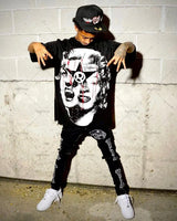 Skatercore Streetwear top – 2024 Summer American High Street Portrait Print Oversized Sh