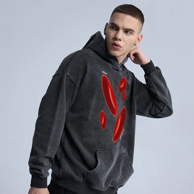 Y2K oversized shirt featuring rainbowtouches washed hoodies men fashion high street red graphic vintage hip hop women hoodie street unisex superior quality