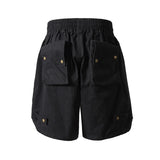New 2024 Novelty High Zipper Function Tactics Heavy Skateboard Street Cotton Casual Shorts Kanye Hip-hop Parkour Cargo #U53