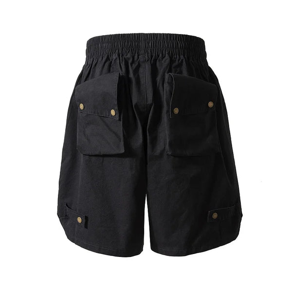 New 2024 Novelty High Zipper Function Tactics Heavy Skateboard Street Cotton Casual Shorts Kanye Hip-hop Parkour Cargo #U53