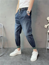 korean fashion harem jeans men high quality loose all match male jean trousers 2024 spring autumn trend straight leg denim pants vintage washed jeans