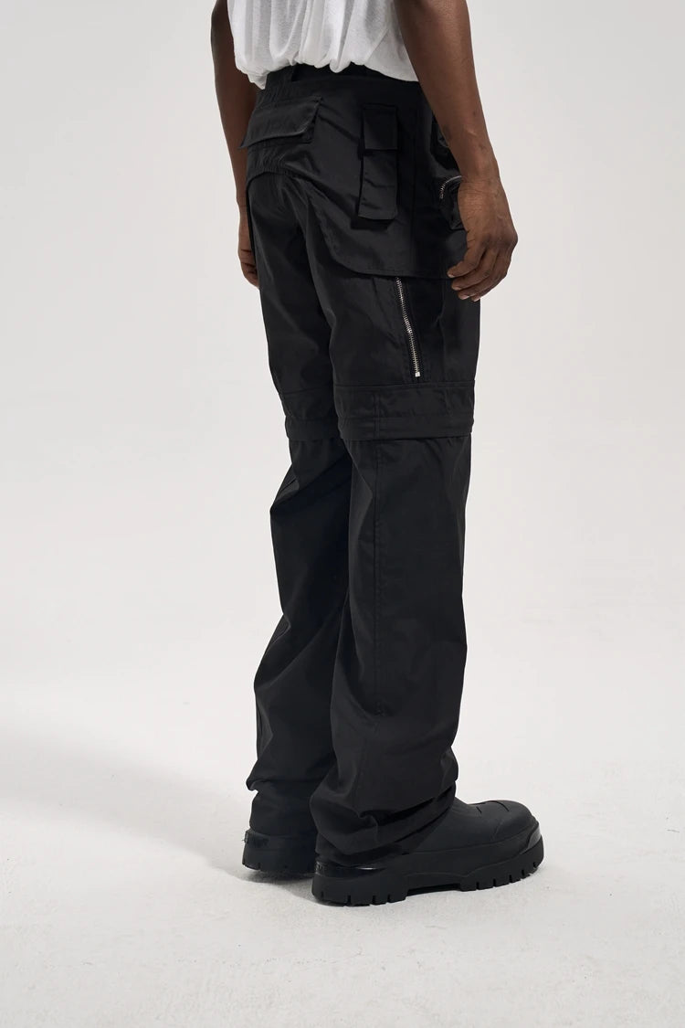 fashion detachable pants streetwear mens new casual hip hop streetwear cargo pocket tactical trousers straight joggers men pants unique joggers style 1637