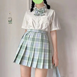 Jk Uniforms Gyaru School Uniform for Girl Student Pleated Skirt Uniform Set Women Short Sleeve Bow Tie Seifuku Japanese Style