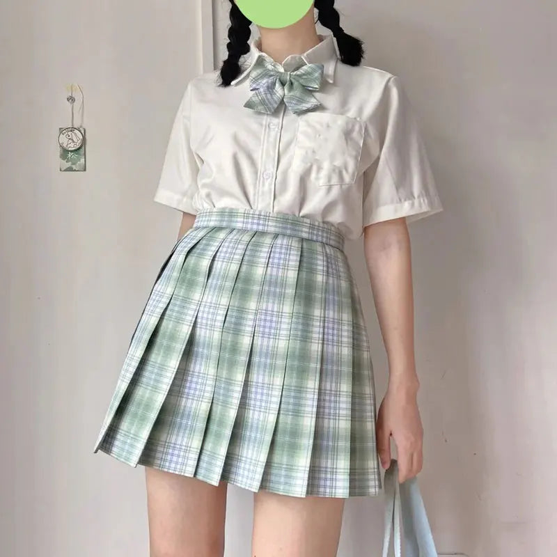 Jk Uniforms Gyaru School Uniform for Girl Student Pleated Skirt Uniform Set Women Short Sleeve Bow Tie Seifuku Japanese Style
