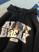 Vintage Cartoon Printing Graphic Hoodie Sweatshirts Men's Oversized Y2K Hoodies American Hip Hop Fashion Hoody Streetwear