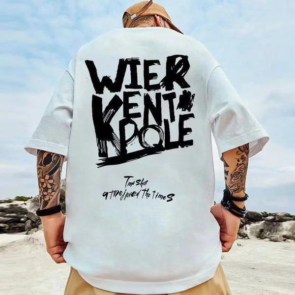Y2k Angelcore design – Summer Letter Printed Oversized T Shirt Men Hip Hop Fashion
