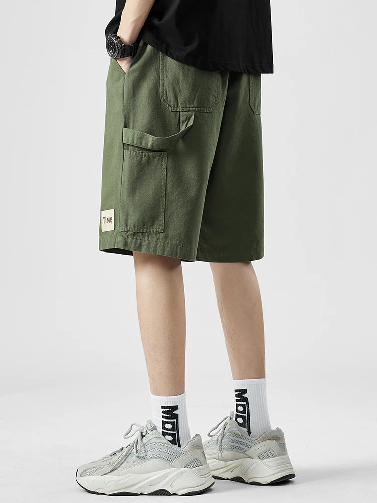 summer american casual retro shorts for men 2025 new loose straight short sweatpant streetwear fashion five point baggy bermudas unique joggers style 354