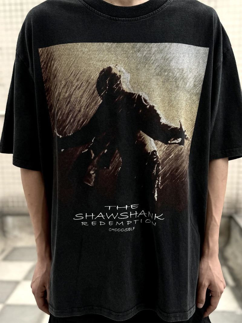 sadcore streetwear top featuring 2024 vintage retro film picture print streetwear high street casual cotton tops t shirt for summer