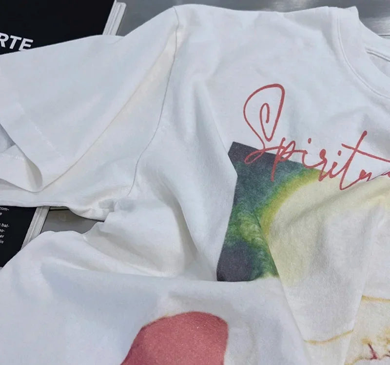 Y2K Graphic Tee – 2024 High Quality Saint Letter Print Casual Short Sleeve Men – Urban Streetwear for Men & Women