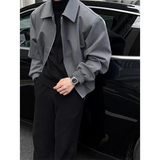 New Original Gray Short Coat Men Spring And Autumn American Retro High