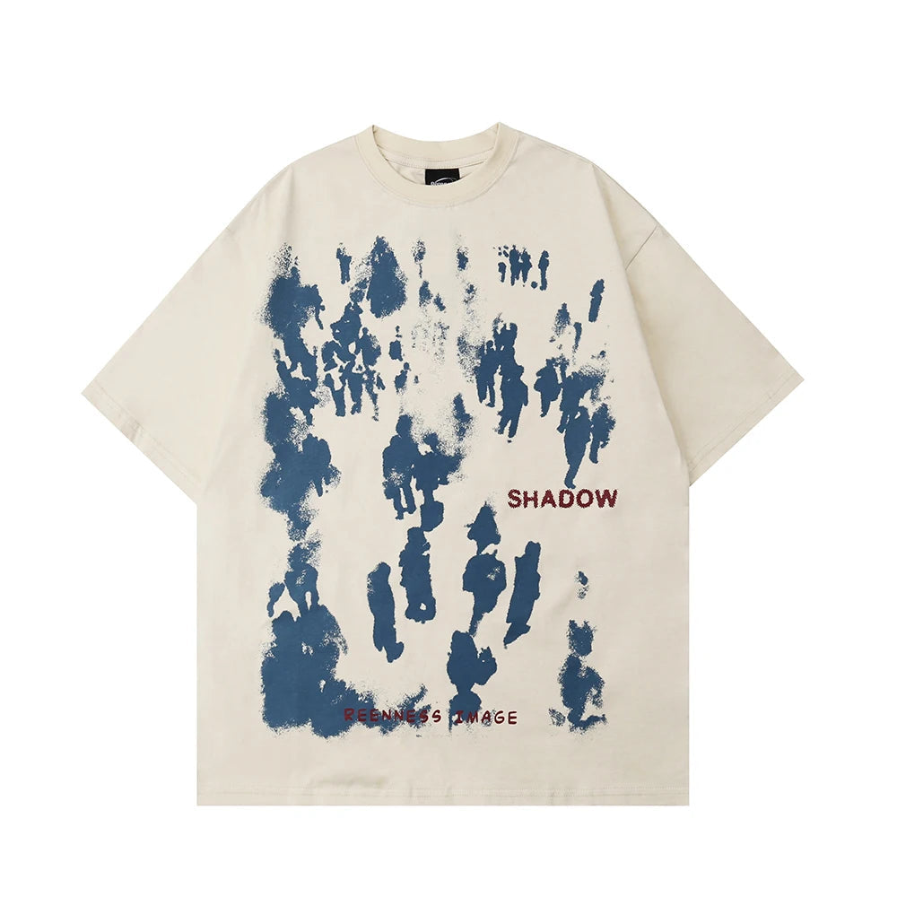 Sadcore Tribal flame – Aolamegs Men Gothic Punk Style Letter Printed Oversized T Sh