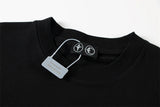 High Street Thug Club New Patchwork Embroidered Short Sleeved Casual Loose And Versatile Korean Street Solid Color T-shirt VTG