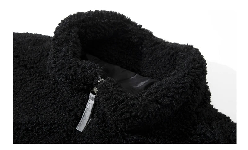 winter fleece faux fur parkas fashion warm women lambswool coat high street couple streetwear oversize jacket for men blue ph - variant style a74512 for streetwear fashion