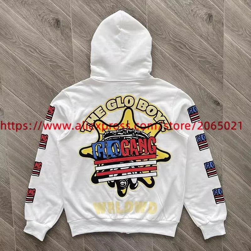 Towel Embroidered Cartoon Camouflage Glo Gang The Glory Full Zip Hoodi