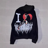 Y2k Long Sleeved Pullover Oversized Sweatshirt Dark Cartoon Hip-Hop Pattern Hoodie Streetwear Fashion Fall Winter Outfit Ootd