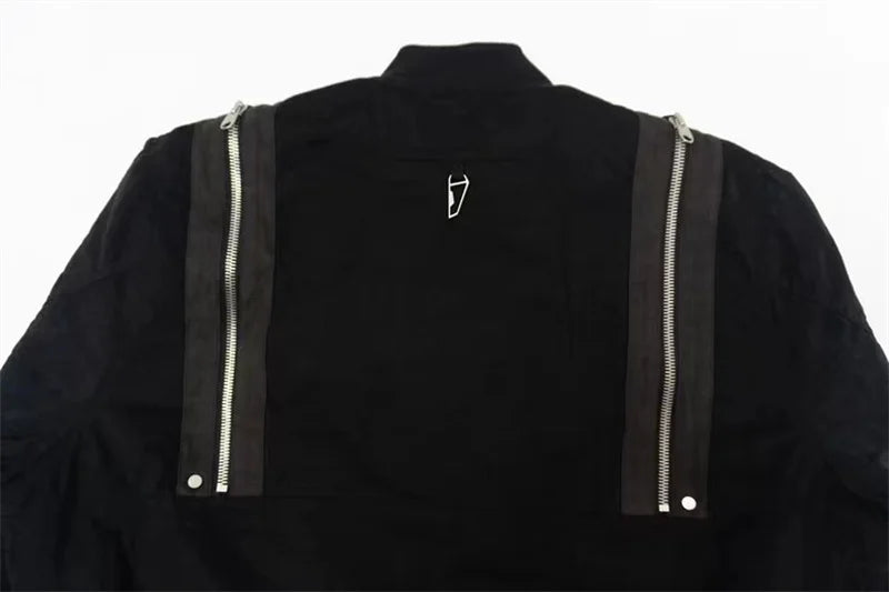 undermycar 2023 deconstructed multi zipper autumn winter flight jacket nan streetwear fashion photo stylish outerwear men urb - variant style 916909 for streetwear fashion