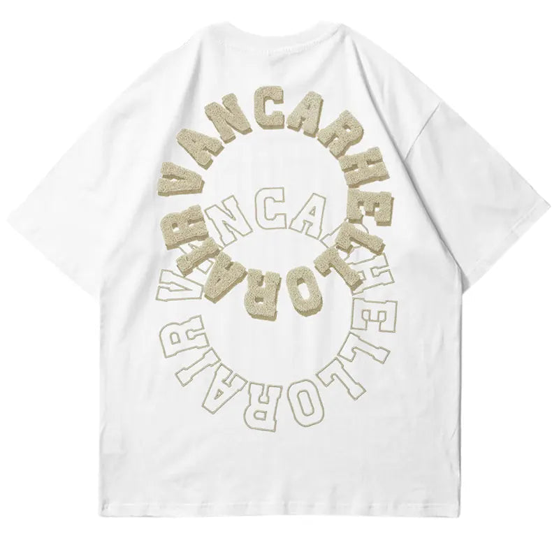Vaporwave Aesthetic print tee – Mens Tshirt Streetwear Hip Hop Embroidery Letters Cotton Loo