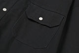 Back Zipper Vibe Style Black Long Sleeve Shirts Jackets for Men Streetwear Y2k Baggy Ropa Hombre Camisas Oversized Loose Coat