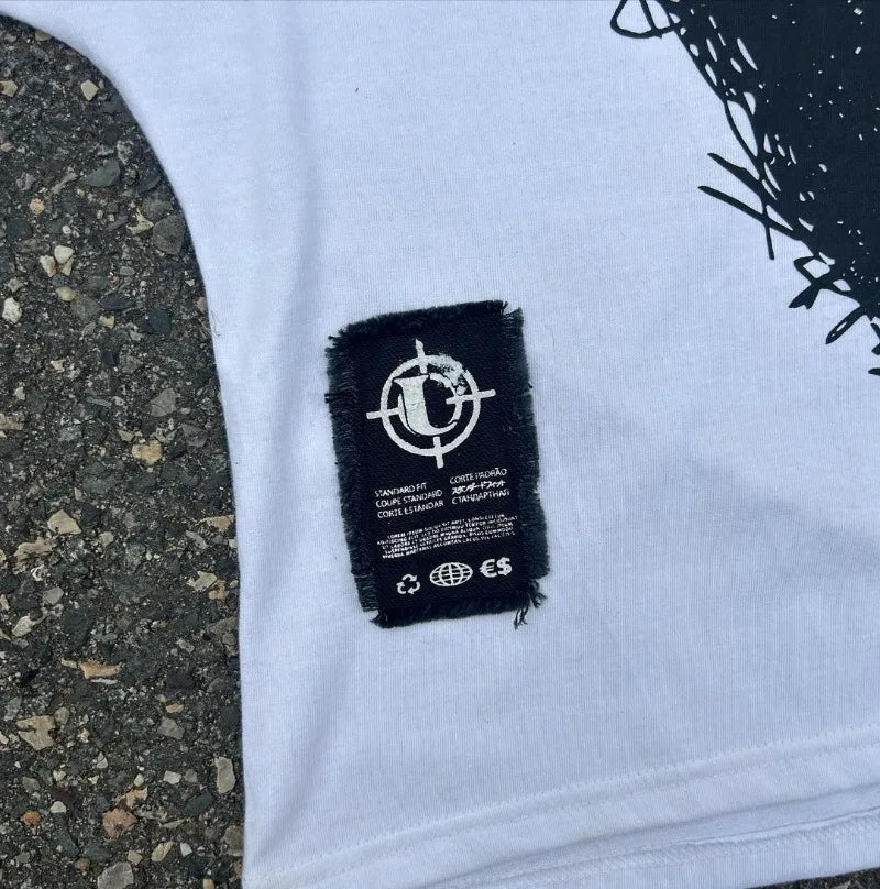 Sadcore Aesthetic print tee – Summer Gothic Trendy Brand Rock Hip Hop New T Shirt Men Y2K