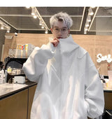 White Cardigan Sweatshirt Men 2024 Spring And Autumn New Style High En