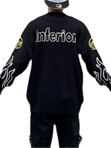 hip hop knitted sweater men letter fire pattern o neck pullover streetwear casual loose sweater unisex harajuku jumpers knitwear urban wear with bold artwork, Y2K vintage urban hoodie, streetwear fashion hoodie